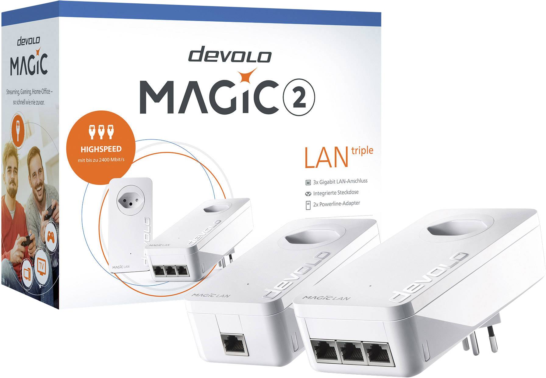 Devolo Magic 2 LAN triple Starter Kit Powerline starter kit 8513 CH Powerline 2400 MBit/s