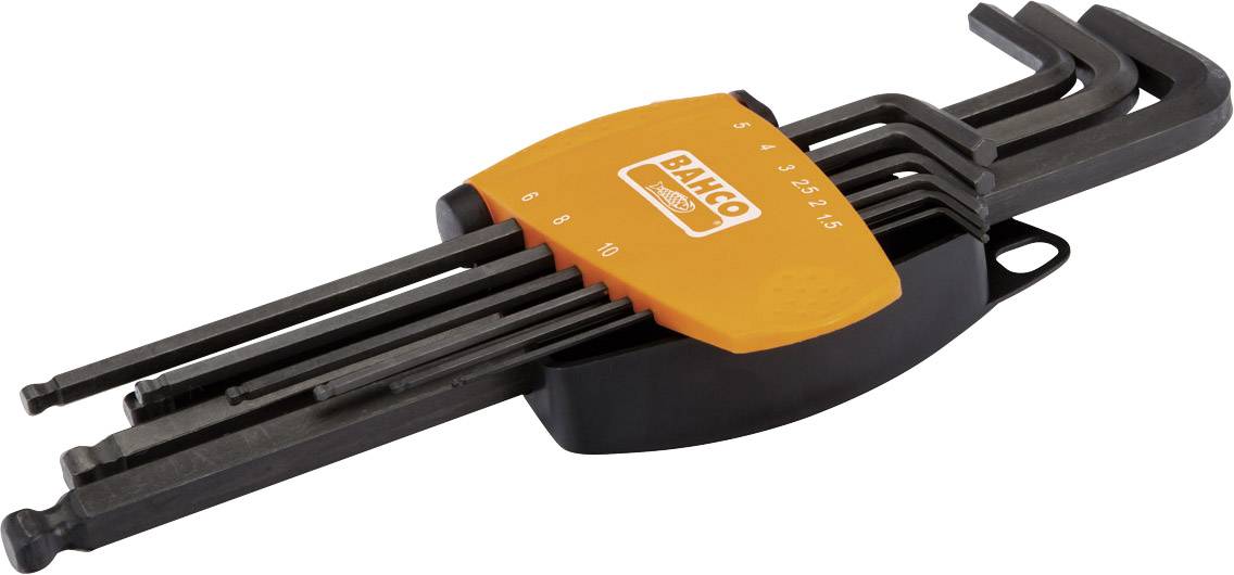 Set of hex keys with orange holder, various sizes, ranging from 1.5 to 10 mm.