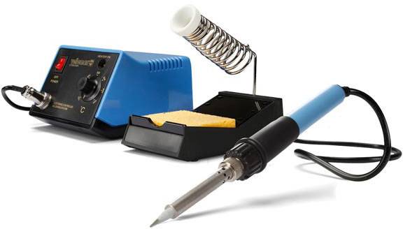 Soldering Iron Set with Blue Station, Soldering Iron, Stand and Cleaning Sponge.