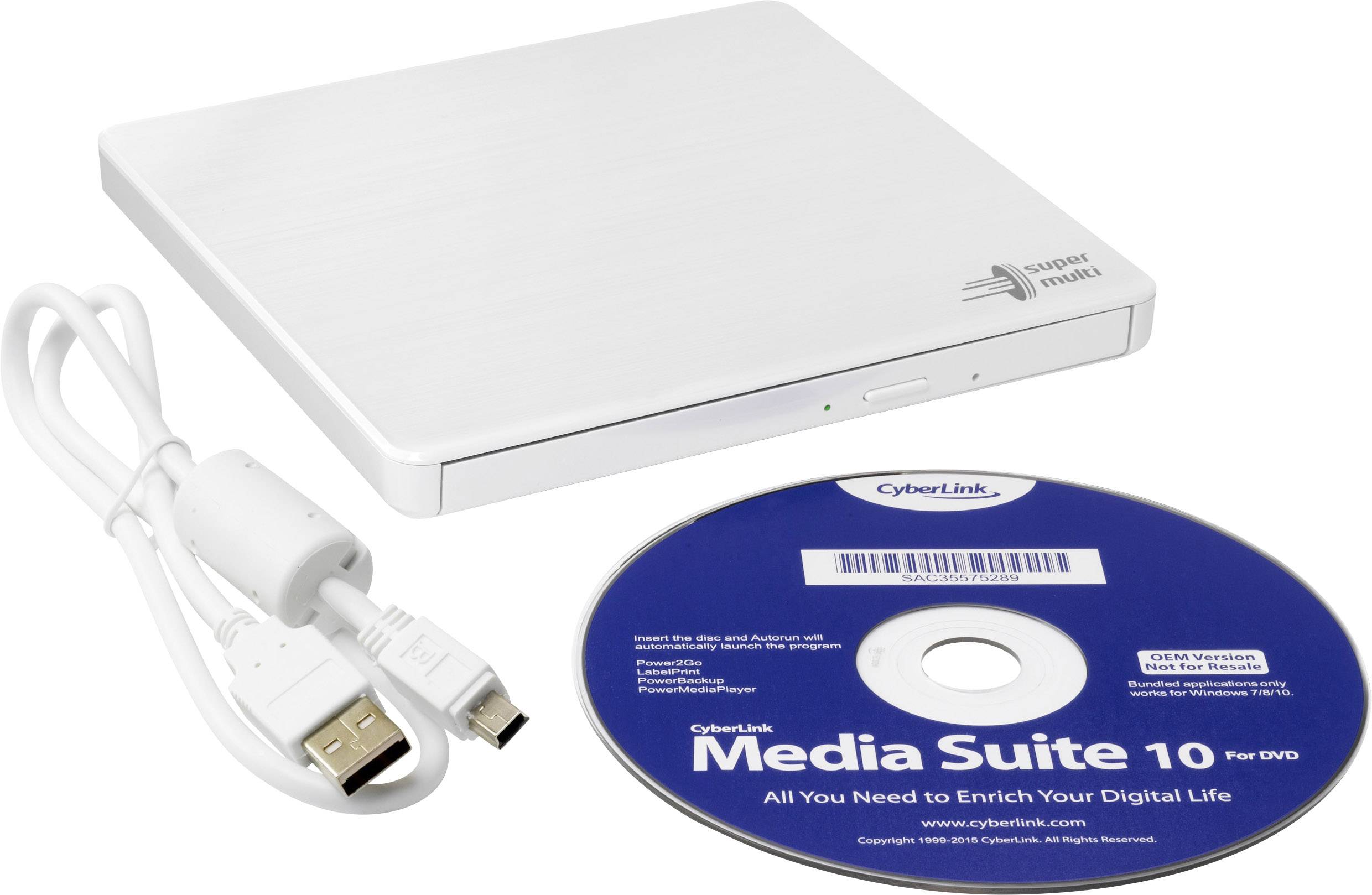 HL Data Storage GP60 External DVD writer Retail USB A (USB 2.0) White