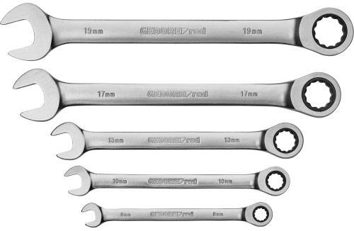 Gedore RED 3300849 R07105005 Crowfoot wrench set 5-piece Spanner size (metric) 07 - 29 mm