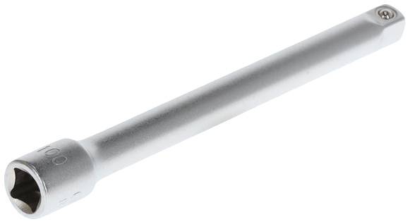 A silver socket extension bar typically used to extend the reach of a spanner.