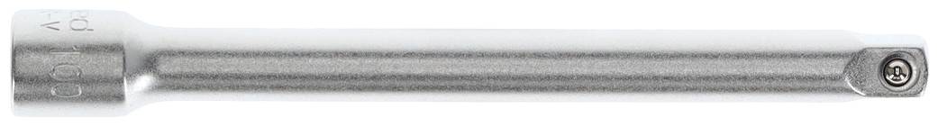 Long chrome vanadium steel extension bar, silver-coloured, with square drive at one end and knurled grip.