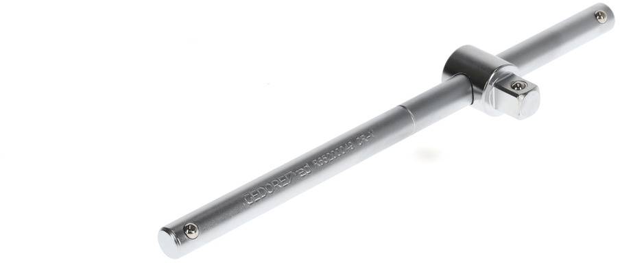 A T-handle metal tool used for torque applications, with a long handle for leverage and a square drive.
