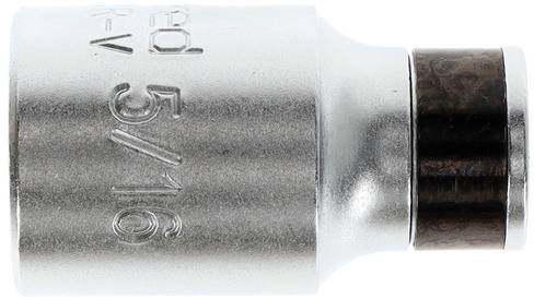 A silver socket extension with the number '5/16' embossed. The extension is cylindrical and manufactured from metal.