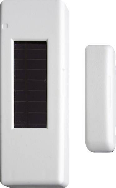 Two white, rectangular devices, presumably sensors, side by side. The larger one has a dark-tinted window, the smaller one is plain.
