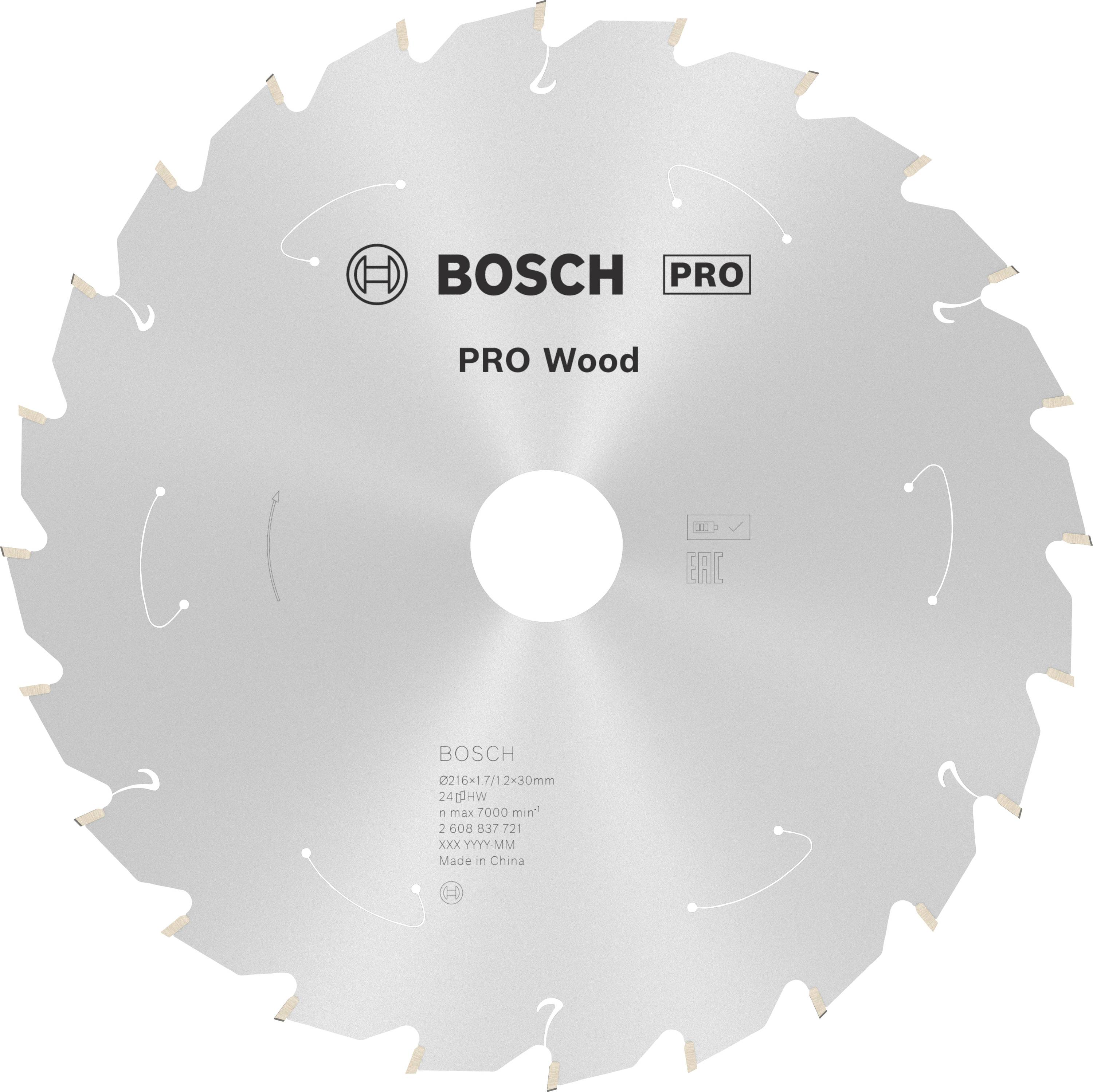 Bosch Accessories 2608837721 Carbide metal circular saw blade 216 x 30 mm Number of cogs: 24 1 pc(s)
