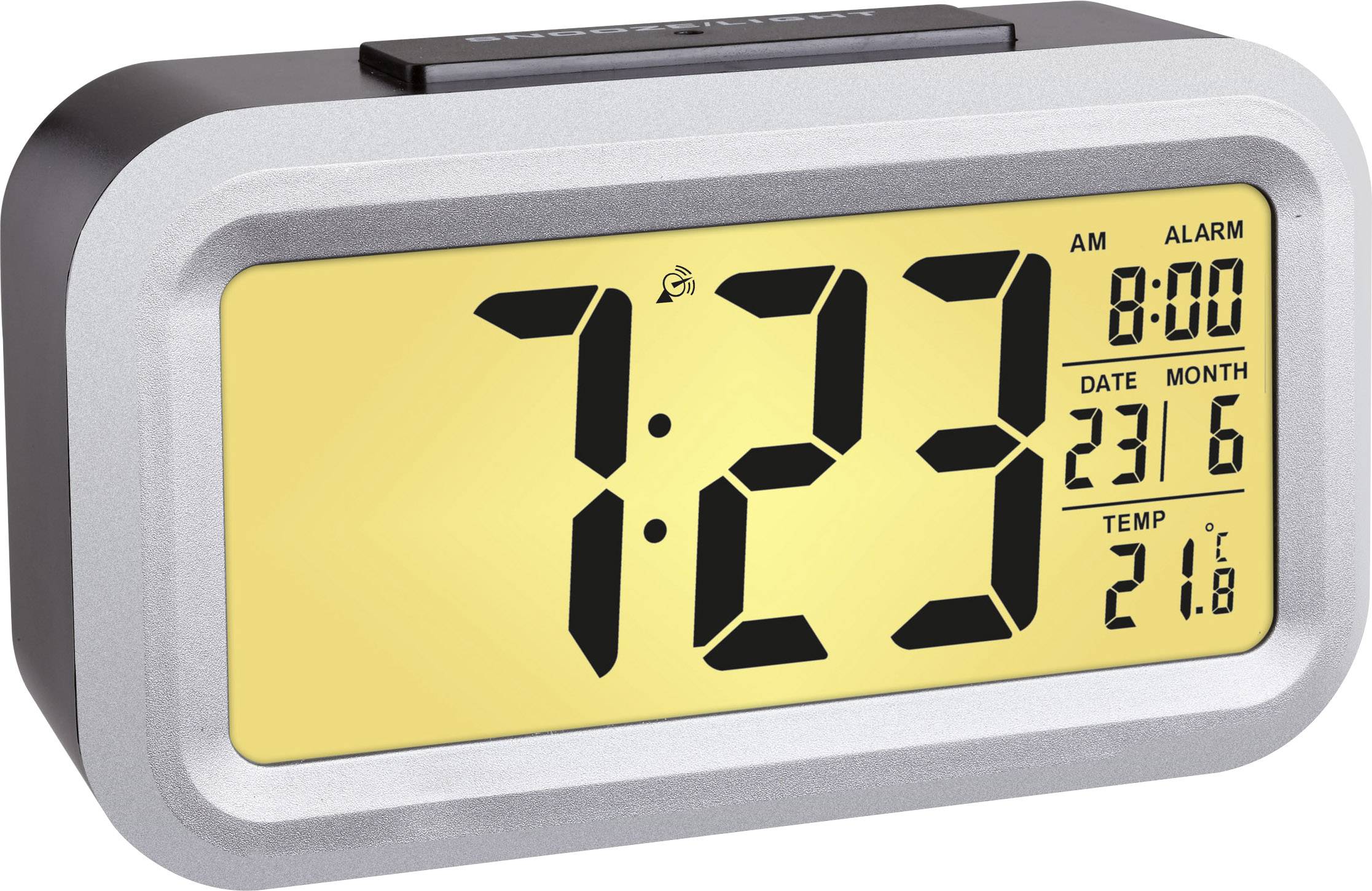 TFA Dostmann 60.2553.01 Radio Alarm clock Black, Silver Alarm times 1