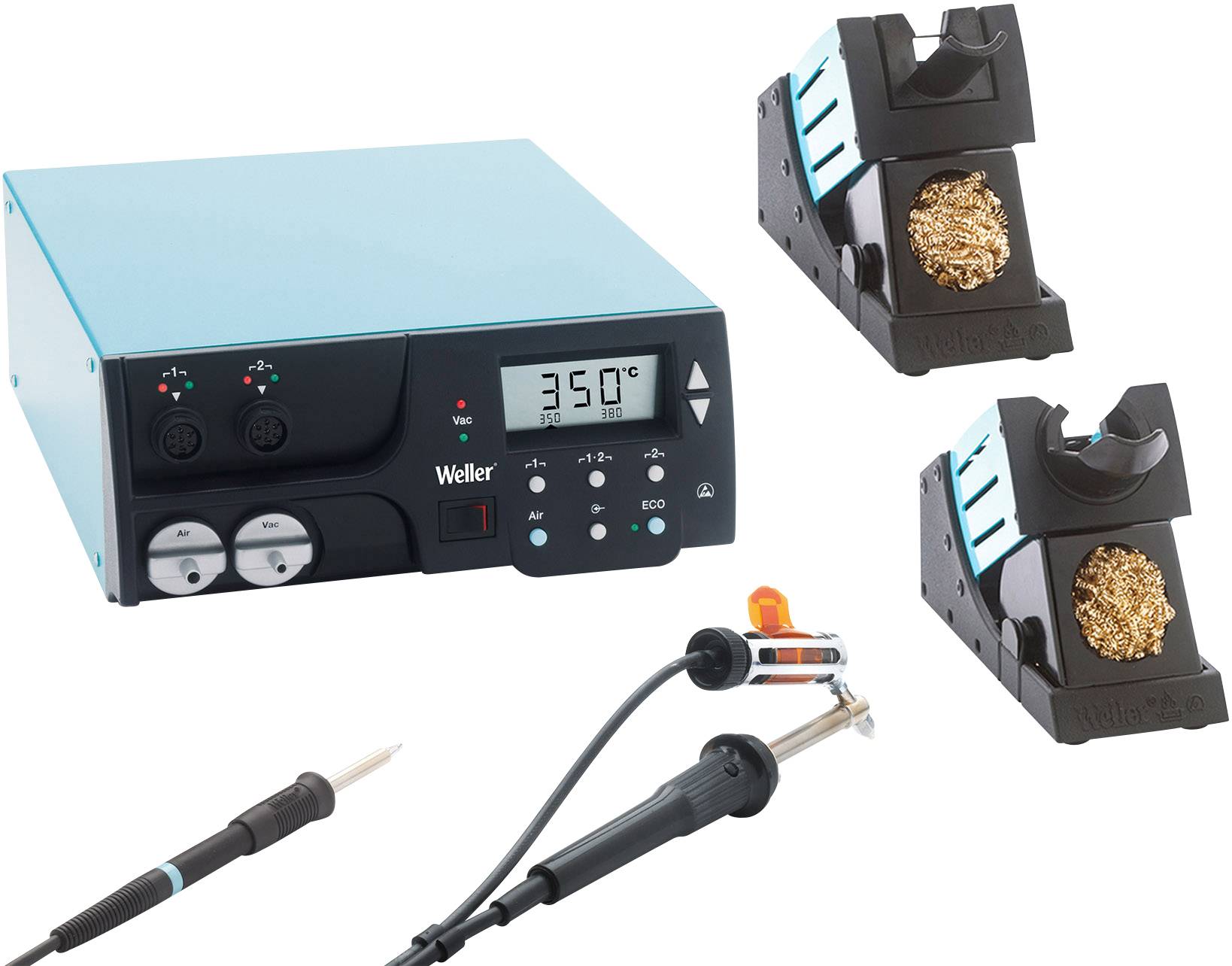 Weller WR 2002 Soldering/desoldering station Digital 250 W, 300 W 50 - 550 °C + tray, + soldering tip, + desoldering pump