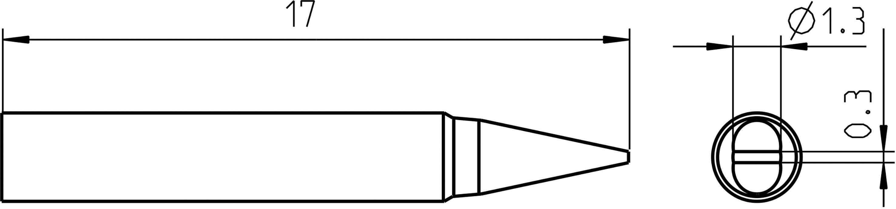 Weller RTP 013 S Soldering tip Chisel-shaped Tip length 17 mm Content 1 pc(s)