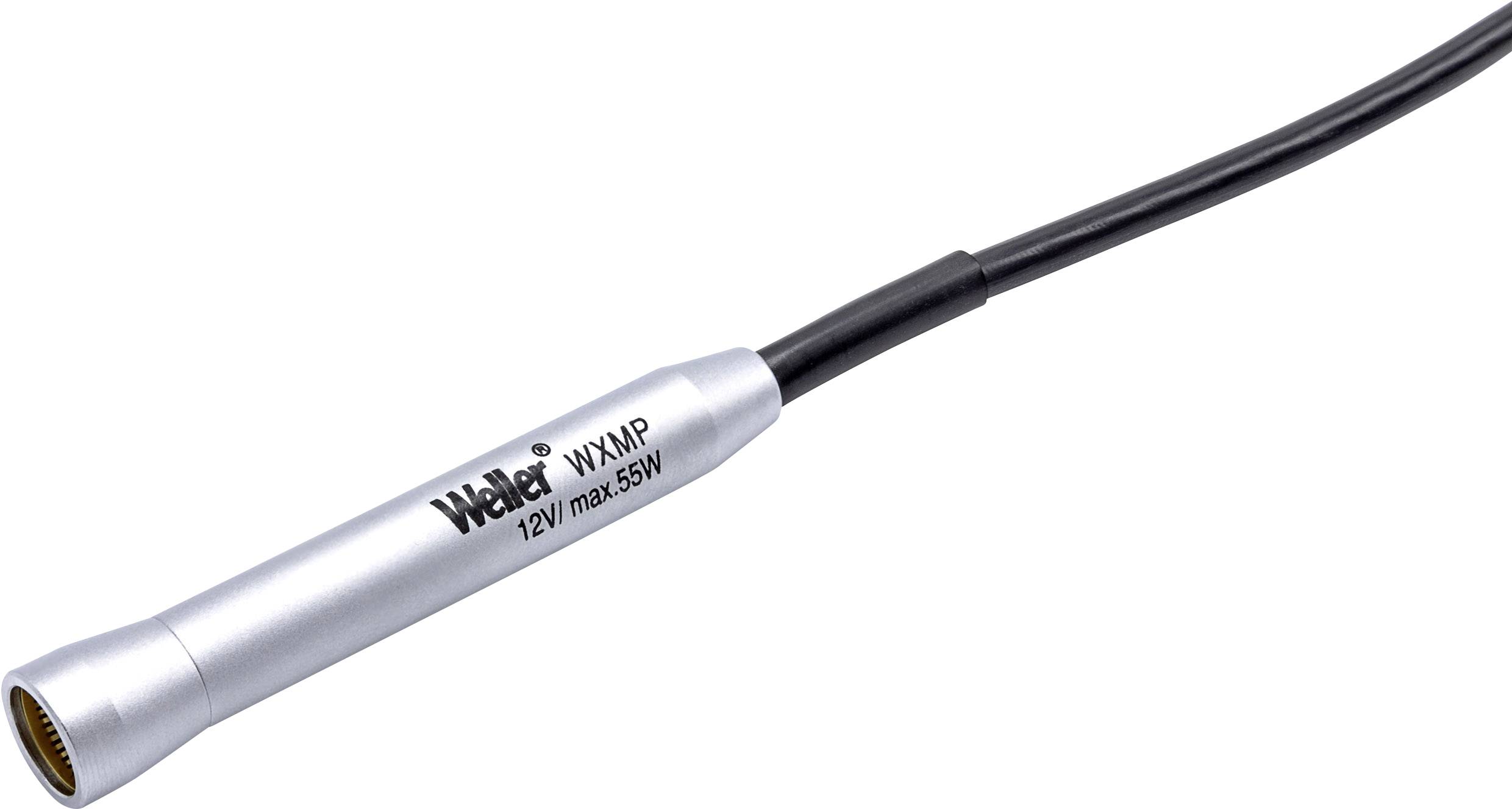 A silver-coloured Weller soldering iron, model 'WXMP', with a black cable. Suitable for 12V, maximum 55W.