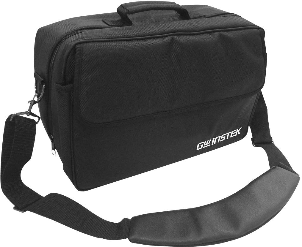 Black shoulder bag with a shoulder strap and handle, ideal for transporting equipment. The 'GW Instek' logo is printed on the front.