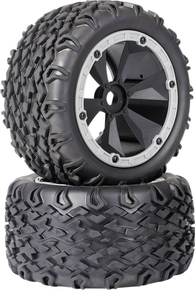 Reely 1:8 Monster truck Tyres 6-spoke Black-grey 2 pc(s)