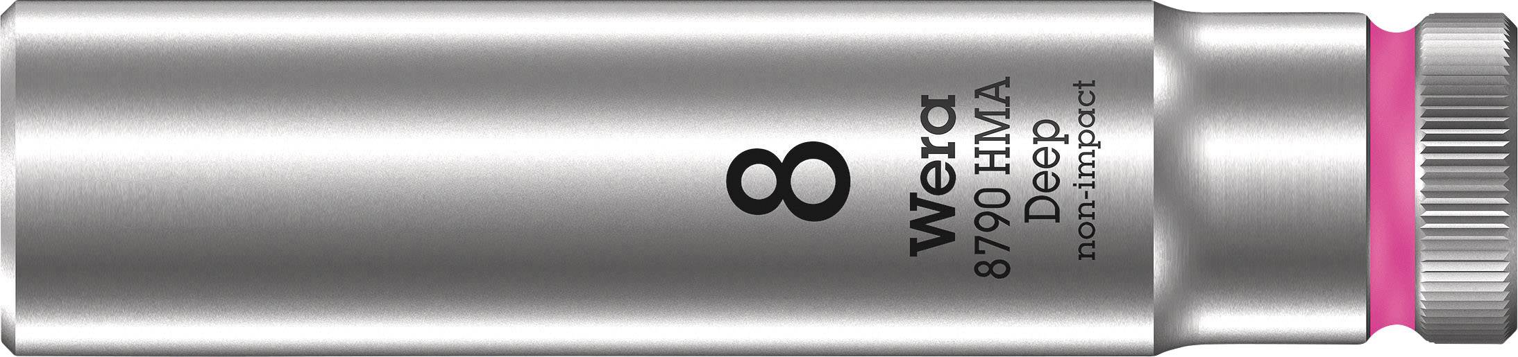 A long socket extension with size '8', brand Wera. Model number 8790 HMA. Inscription: 'non-impact'.