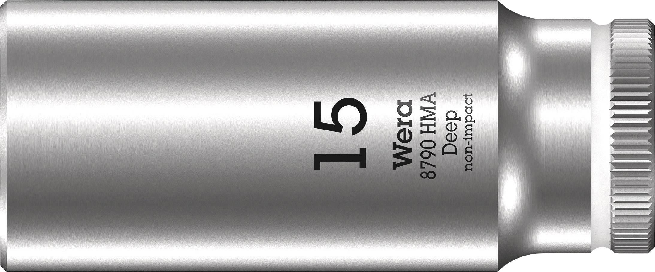 Socket insert, size 15, Wera brand, model 8790 HMA, deep, non-impact.