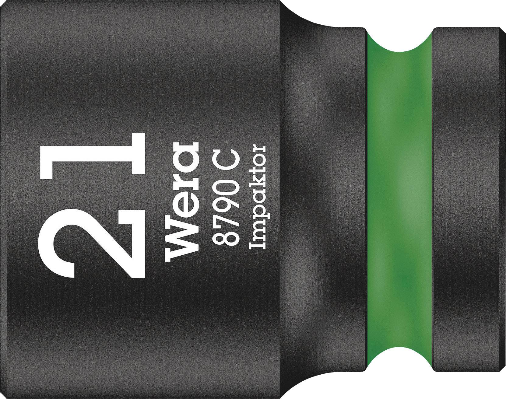 Black tool holder with green marking and the inscription '21 Wera 8790 C Impaktor'.