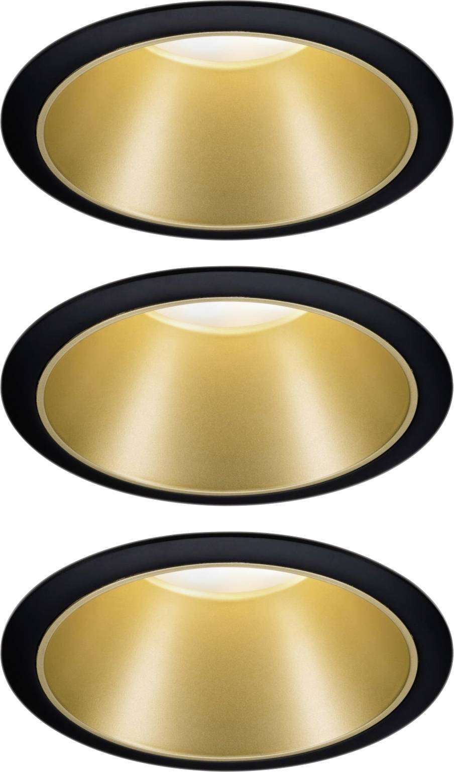 Paulmann 93404 Cole Coin Flush mount light 3-piece set LED (monochrome) 6 W Black, Gold