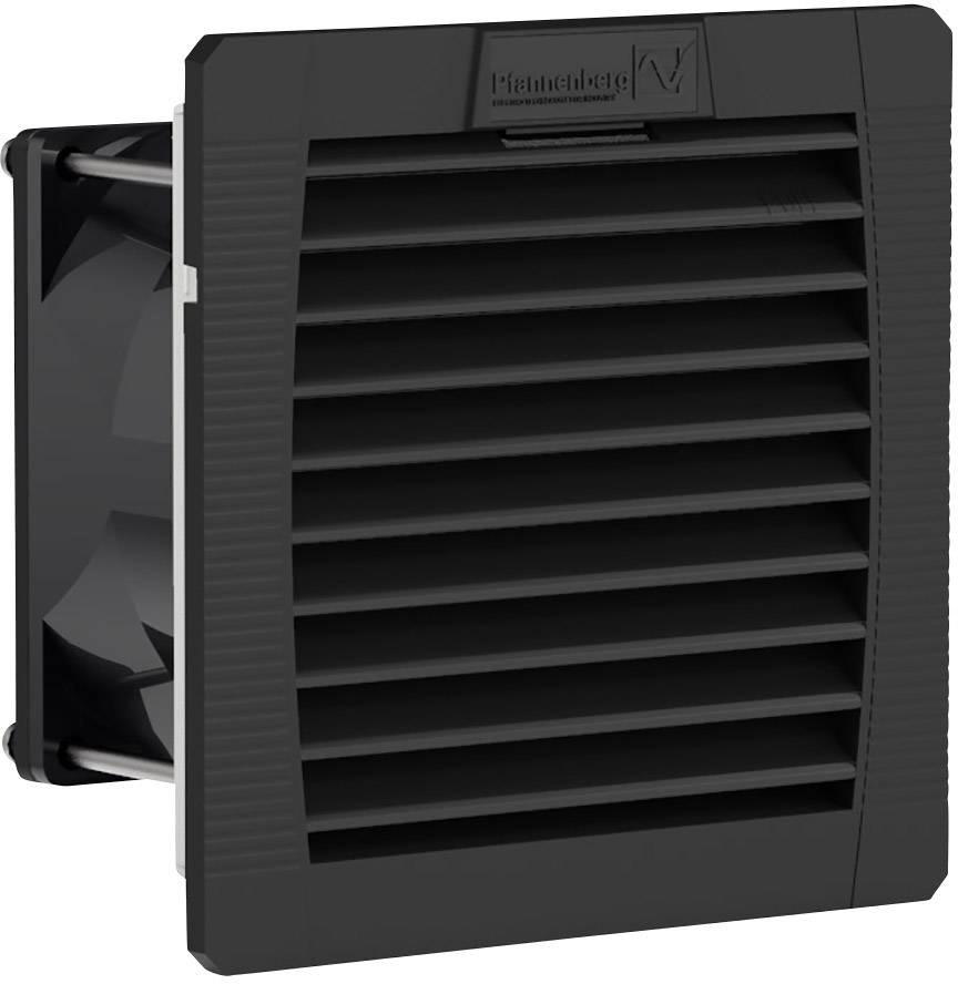 Black plastic ventilation grille with air slots, suitable for mounting on wall or device for ventilation.
