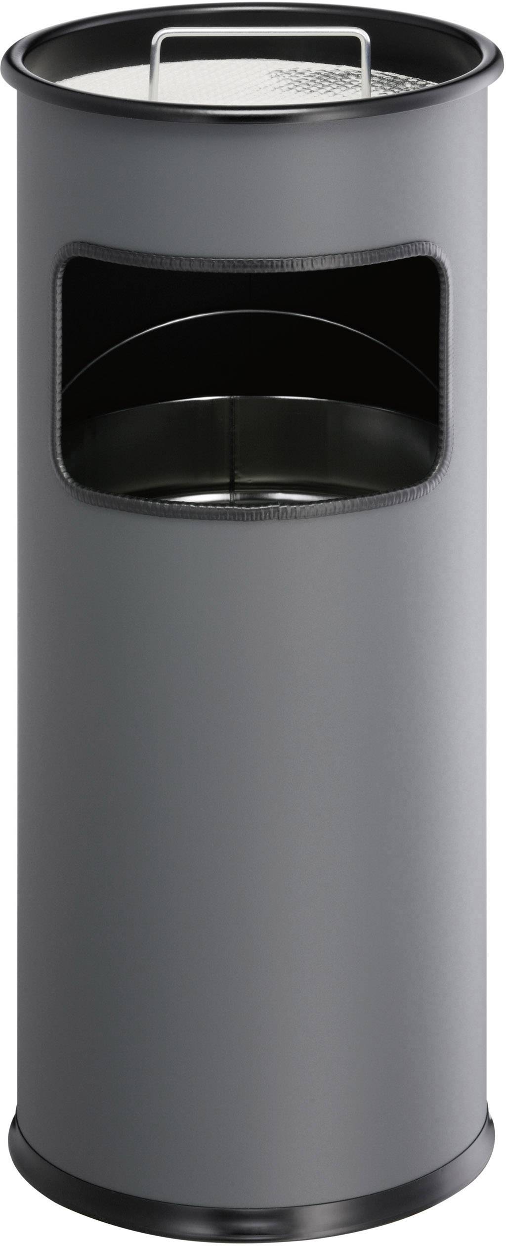 Durable 333058 Waste paper basket 17 l Metal (Ø x H) 260 mm x 620 mm Anthracite incl. ashtray 1 pc(s)