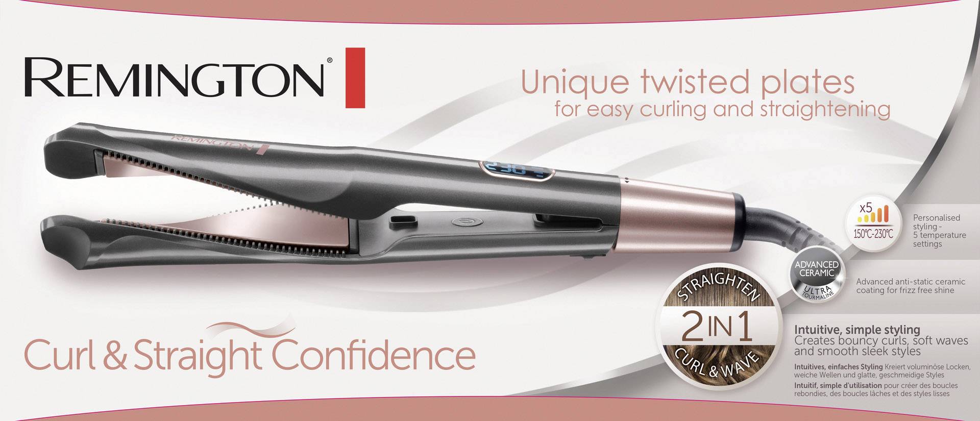 Remington S6606 Hair straightener Black, Rose