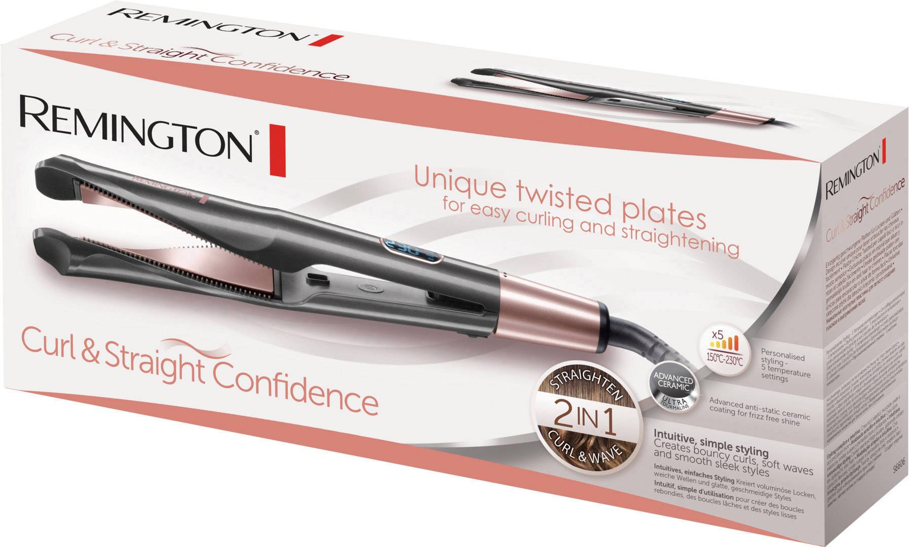 Remington S6606 Hair straightener Black, Rose