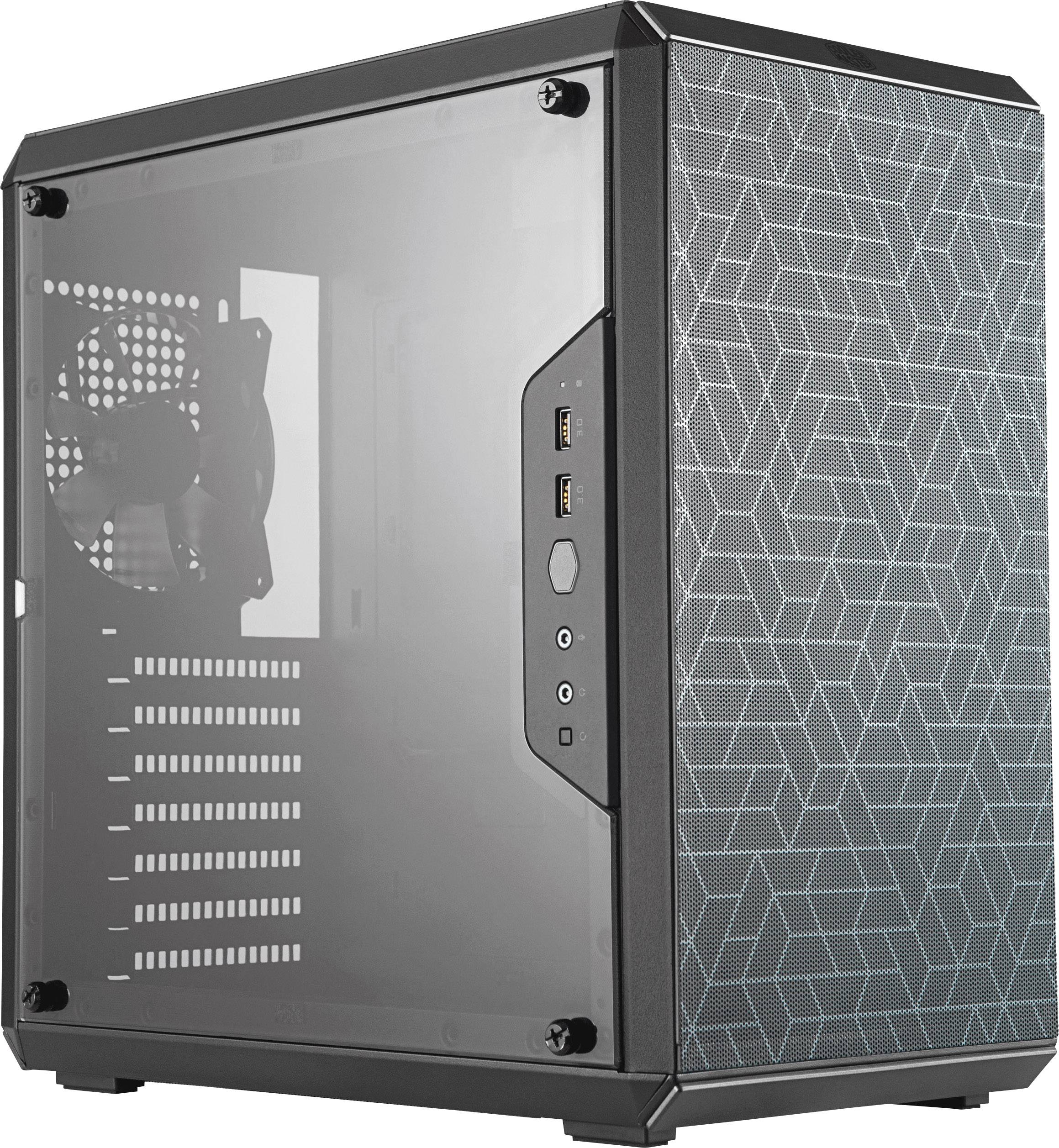 Cooler Master MasterBox Q500L Midi tower PC casing Black Built-in fan, Window, Dust filter