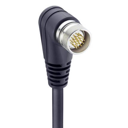 Lumberg Automation 63564 Sensor/actuator connector (pre-fab) M23 Plug, right angle 5.00 m No. of pins (RJ): 12 1 pc(s)