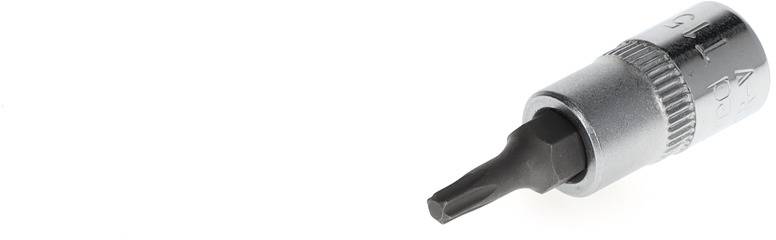 Metal bit screwdriver attachment with hexagonal drive, suitable for manual or machine screw work.