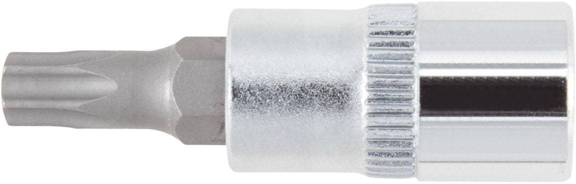 Metallic Torx bit attachment in cylindrical form, suitable for screwdrivers or ratchet spanners.