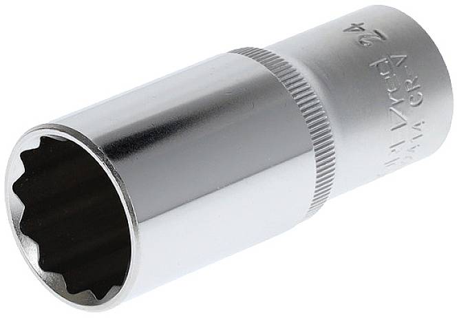 Metal wing nut with knurled handle, suitable for hexagonal screw heads.