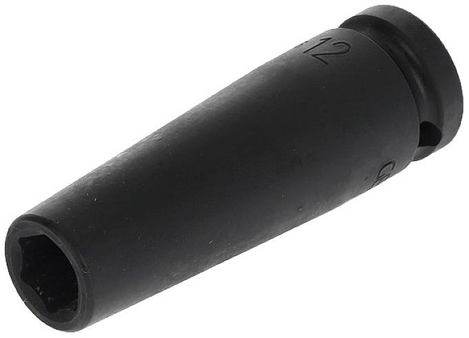A black socket insert, slightly positioned at an angle. Suitable for professional and domestic use during repairs and assembly work.