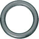 A grey, round metal ring on a white background, simply designed.