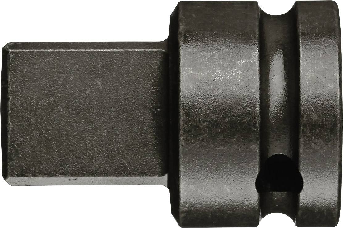 A black, stainless steel socket nut with a square drive and hexagonal recess, suitable for use with spanners.
