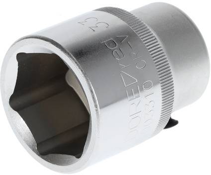 Metal hexagonal socket nut, suitable for use with a torque wrench or ratchet.