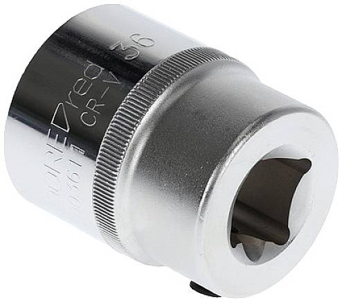 Metal hexagonal socket nut with the impressed number '36', suitable for manual or machine tools.
