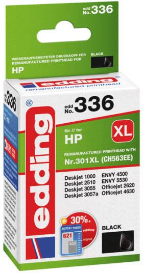 Edding Ink cartridge replaced HP 301XL, CH563EE Compatible Black EDD-336 18-336