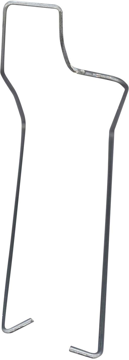 Metal brackets in a curved form, potentially part of a frame or mounting.