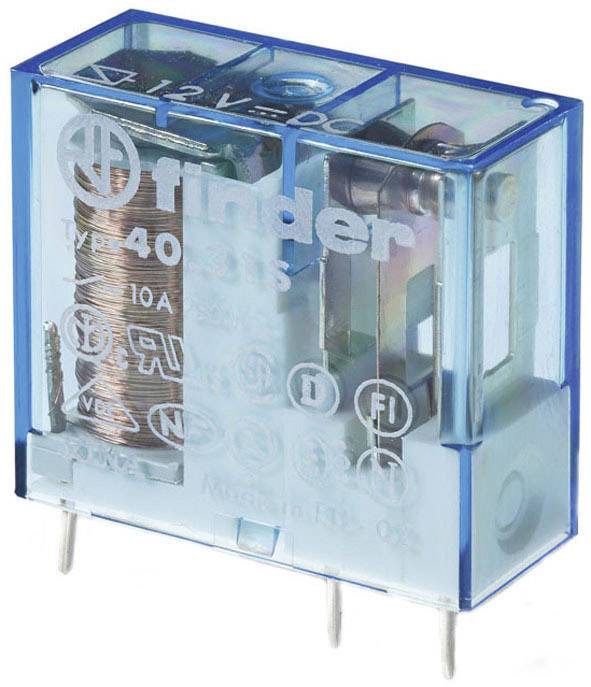 A blue, transparent relay with the inscription 'Finder 40.31'. It displays a coil and electrical connections.