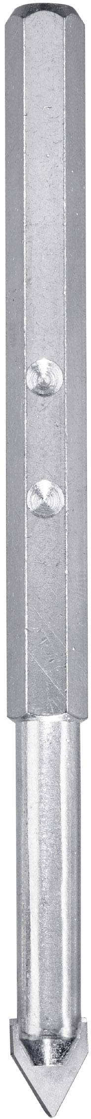 Cylindrical metal tool with a pointed end, likely a drill or chisel, for machining materials, silver-coloured.
