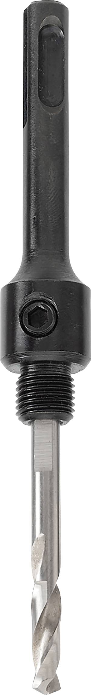 Drill with a round black handle and spiral metal tip, suitable for precision drilling in various materials.