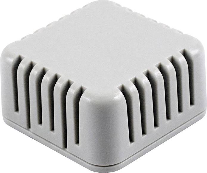 Square, off-white casing with ribbed sides, likely for technical equipment.