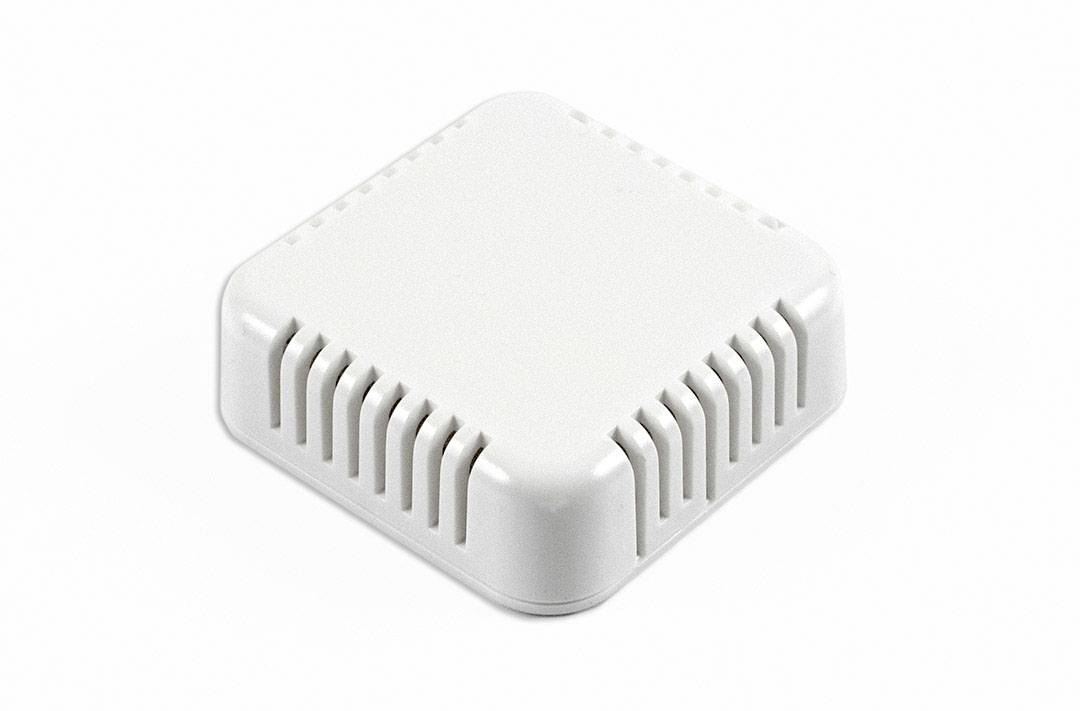 A square white sensor with ventilation slots on the sides, presumably for detecting environmental data.