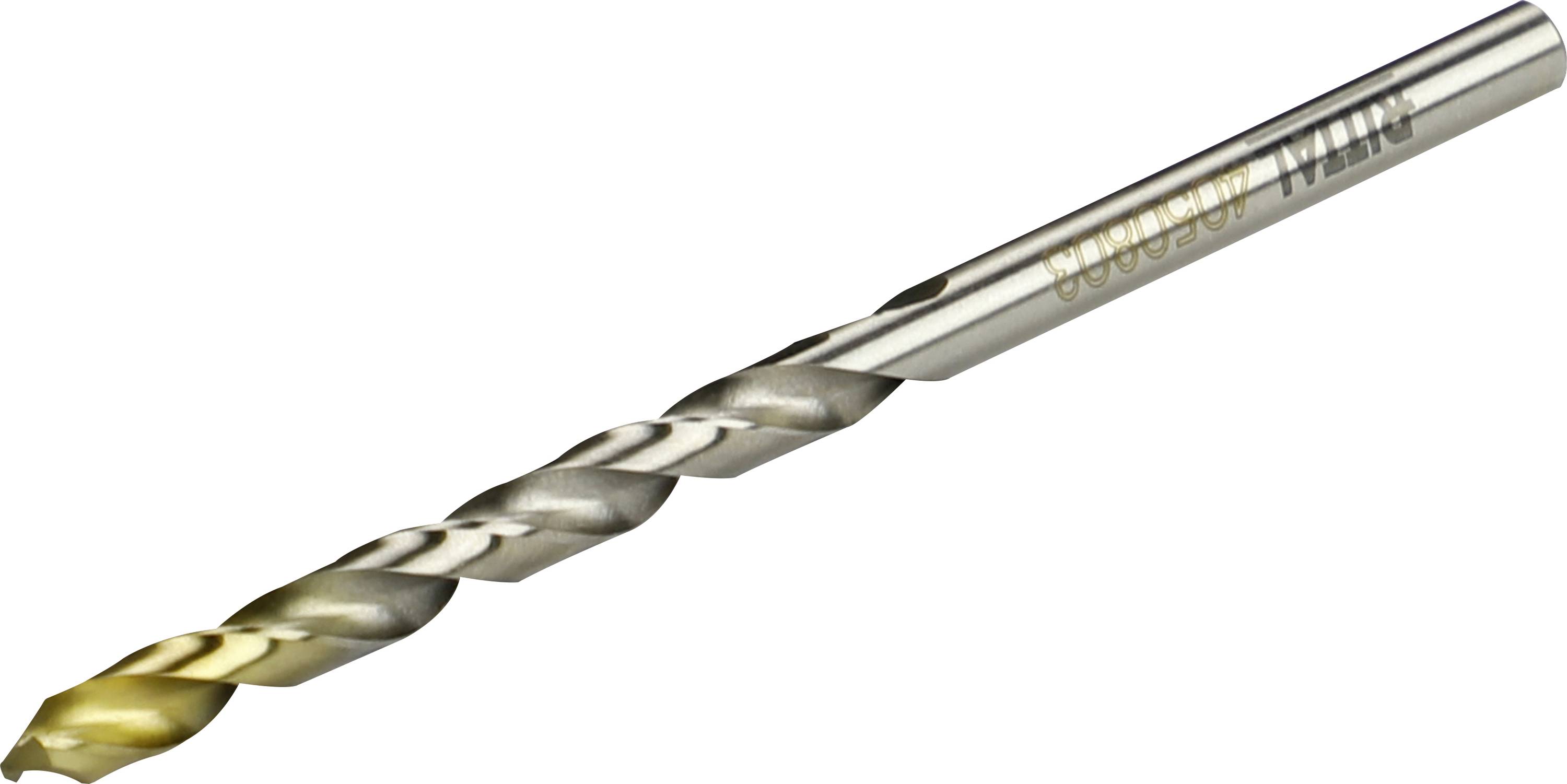 A metal drill bit with a spiral cutting edge and golden tip, suitable for precise drilling in various materials.