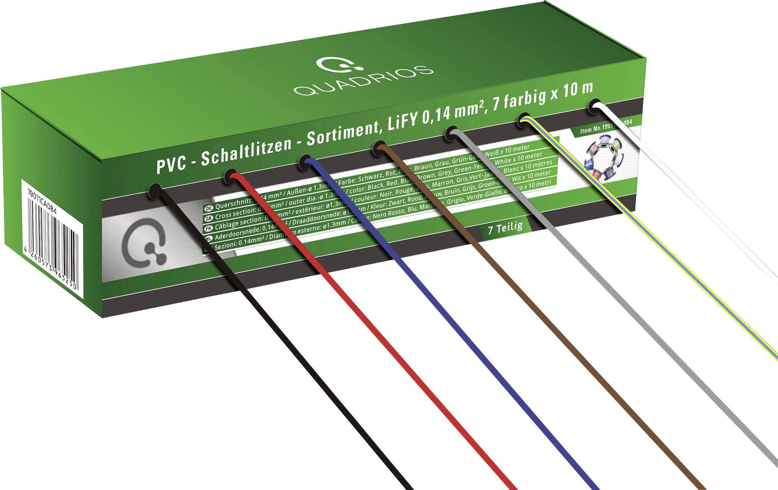 Quadrios 19011CA084 Strand LiFY 1 x 0.14 mm² Blue, Brown, Grey, Red, Black, White, Yellow-green 70 m