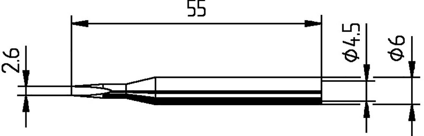 Ersa 0162KD Soldering tip Chisel-shaped, straight Tip size 2.60 mm Content 1 pc(s)