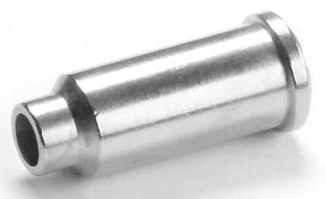 A silver metal cylinder, roughly tube-shaped, lies horizontally.
