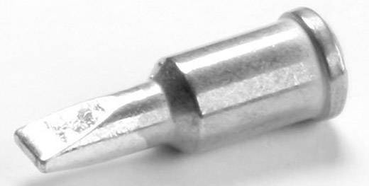 Small metallic screwdriver bit with a flat blade, suitable for slotted screws.