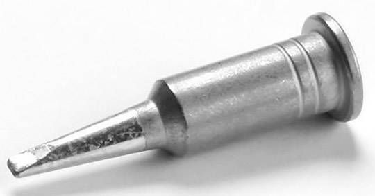 Metal soldering tip in close-up on a white background, cylindrical shape with a narrow, pointed tip, suitable for precise soldering.