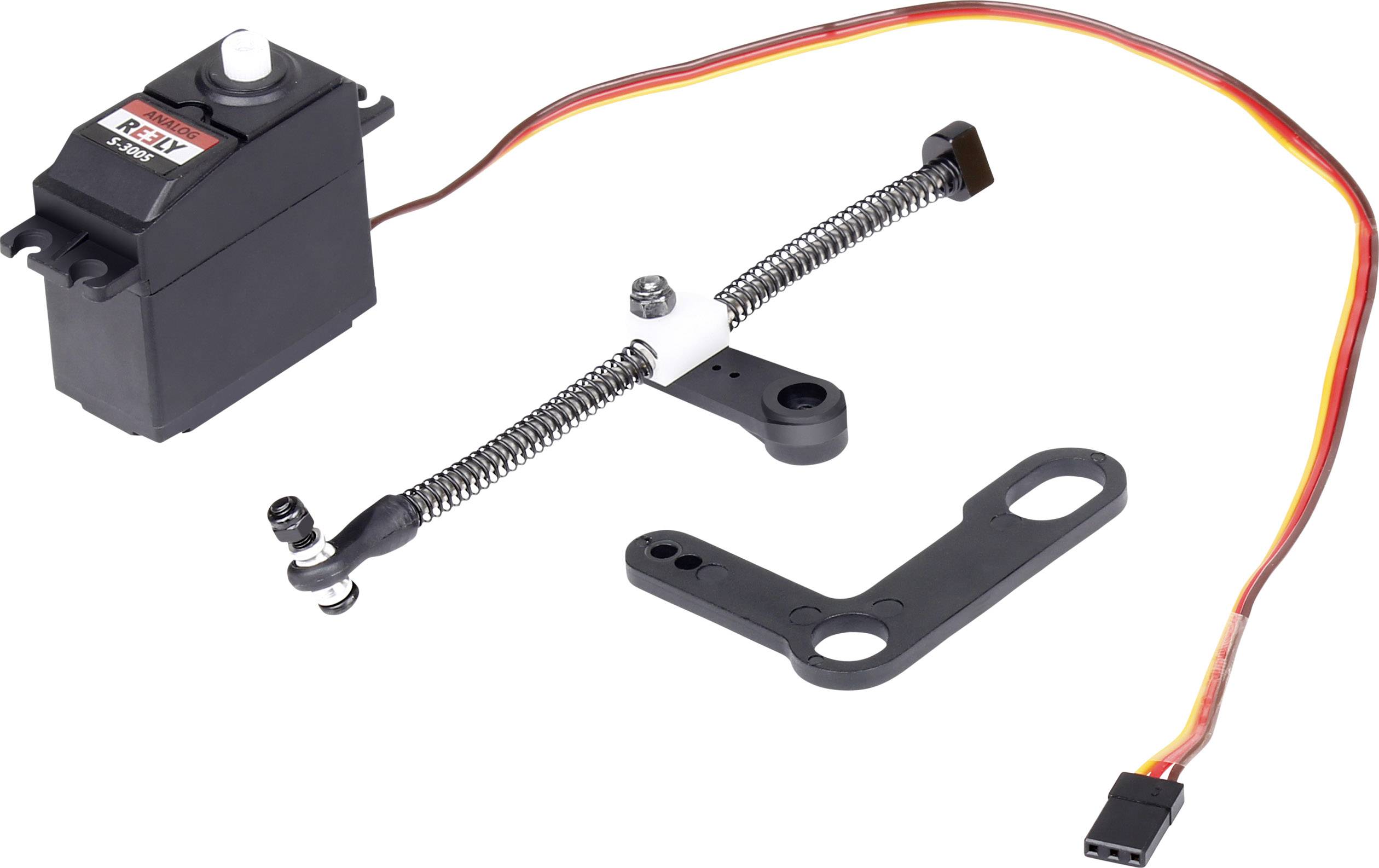 RC Servo with Accessories Including Springs, Mounting Bracket and Cables. Suitable for Model-Making Applications.