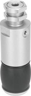 A cylindrical metal component with a black handle and multiple screw connections, likely a tool or machine attachment.